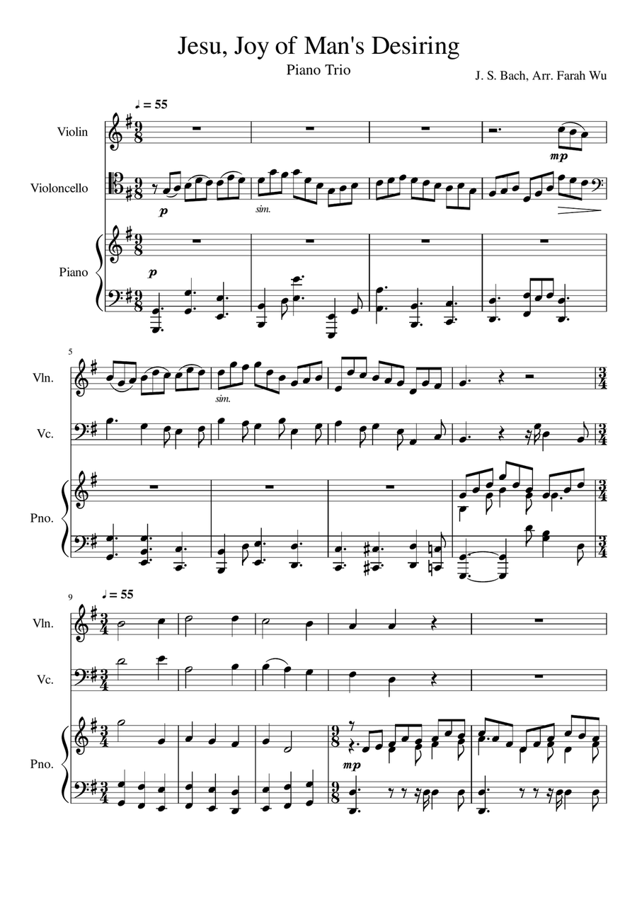 Jesu joy of man's desiring deals piano