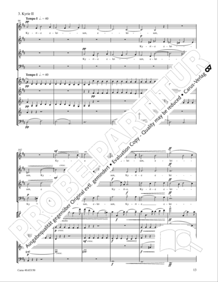 Mass in D Major (Missa in D) 4-Part scores gallery preview page 14