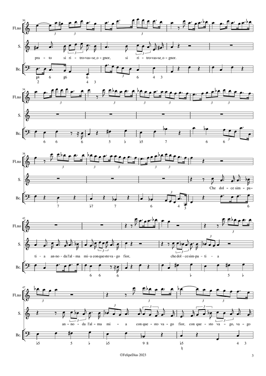 Ecco negl'orti tuoi... Che dolce simpatia Small Ensemble scores gallery preview page 3
