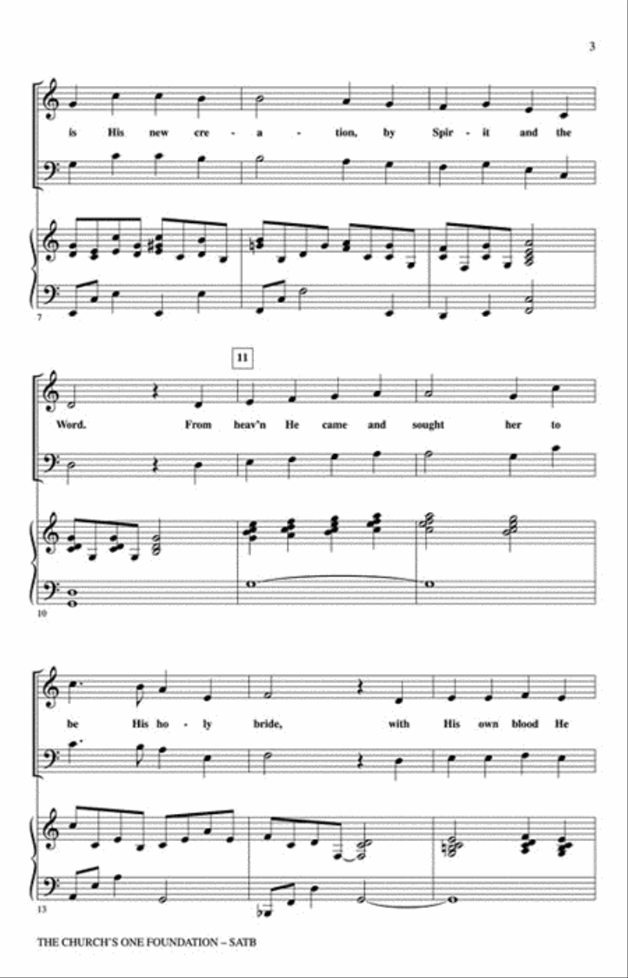 The Church's One Foundation 4-Part scores gallery preview page 3
