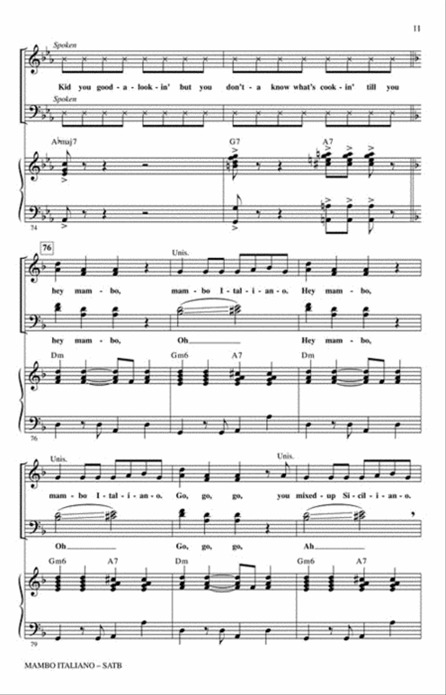 Mambo Italiano Mambo Italiano Show Choir scores gallery preview page 3