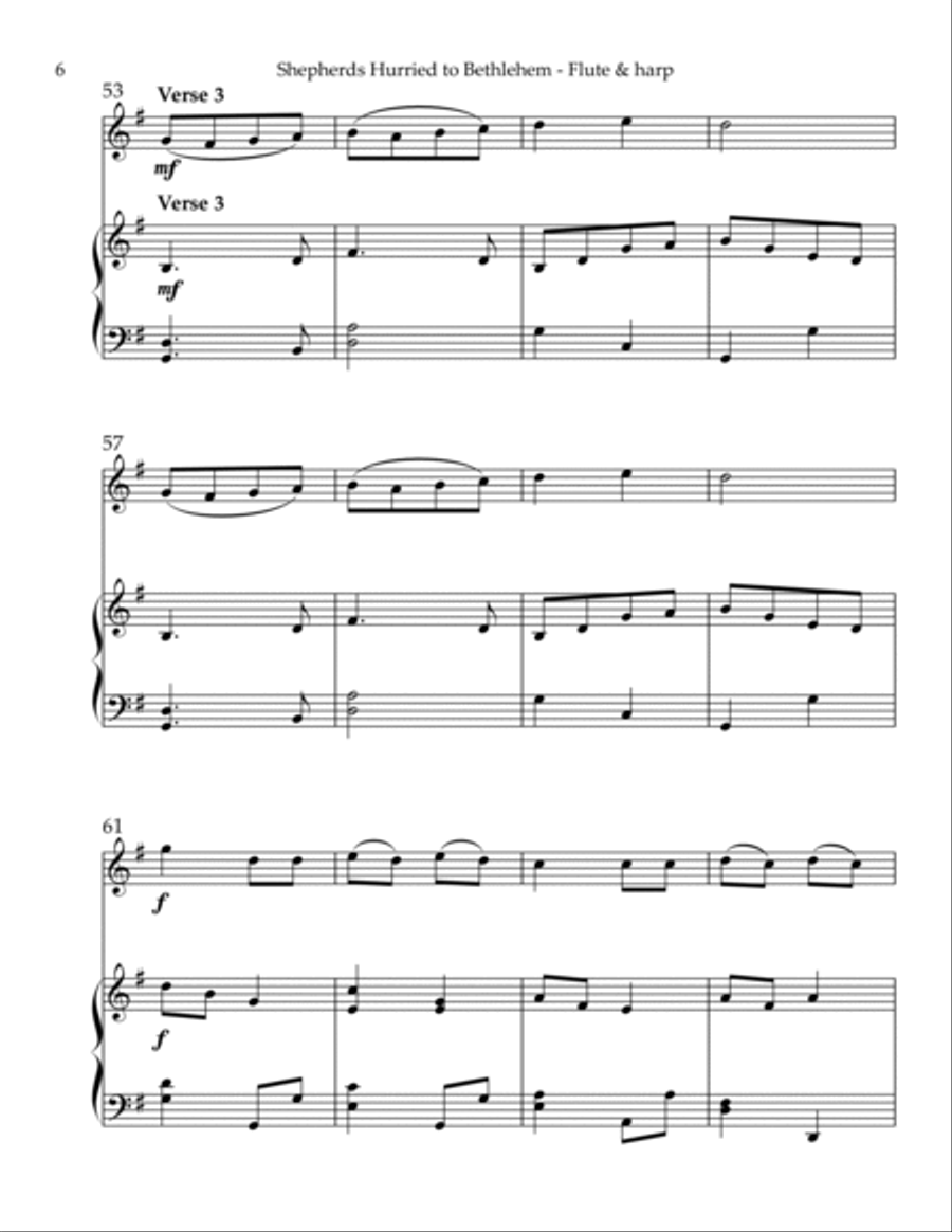 Shepherds Hurried to Bethlehem, Duet for Flute & Harp
