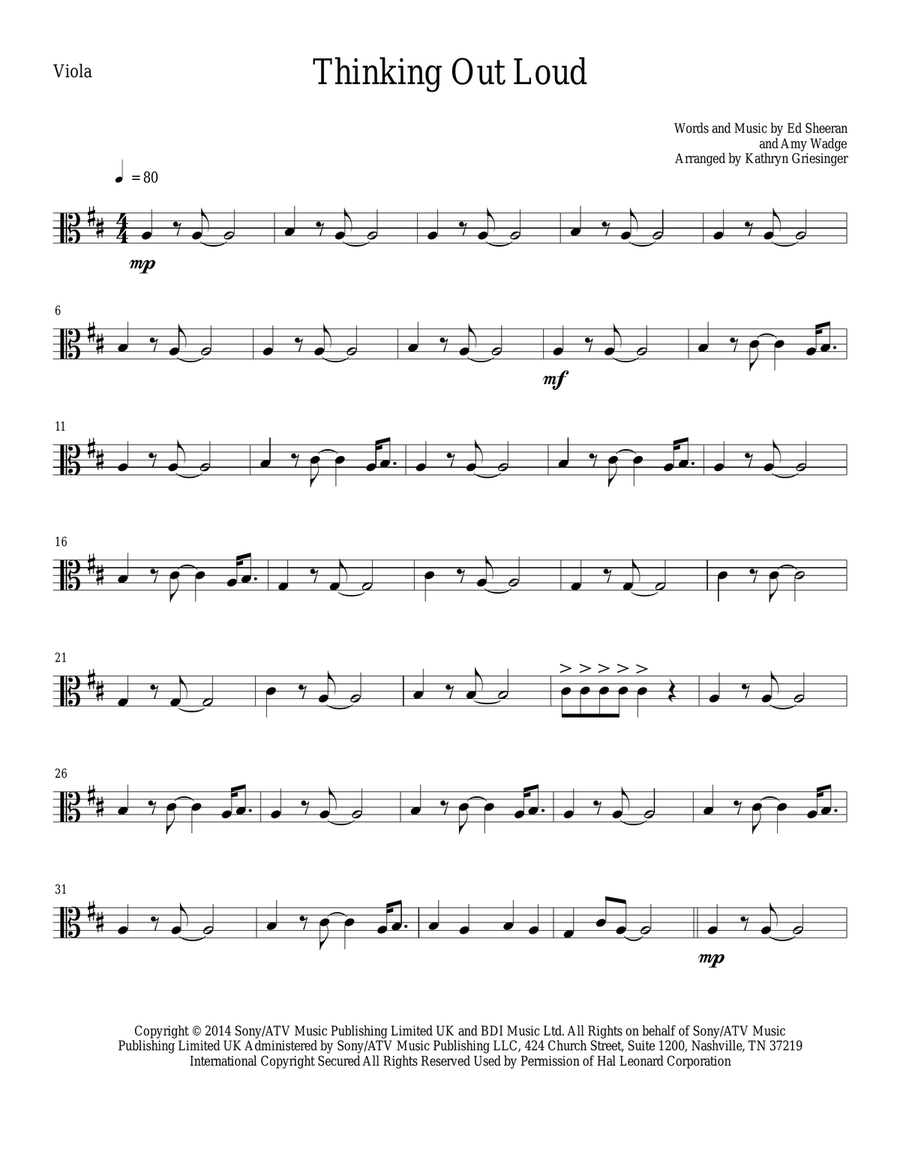 Thinking Out Loud Thinking Out Loud String Quartet scores gallery preview page 5