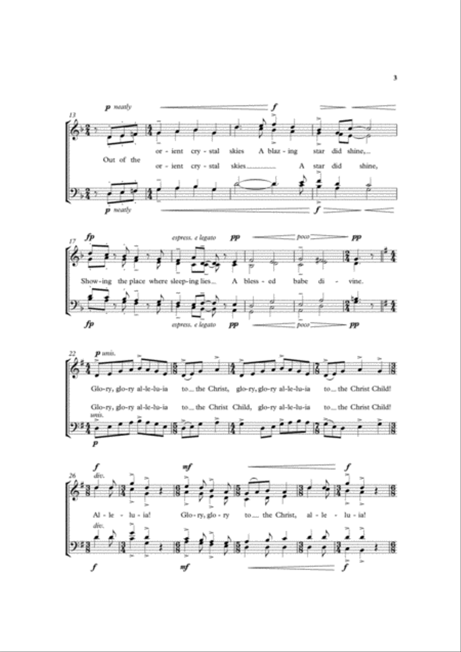 Glory to the Christ Child 4-Part scores gallery preview page 3