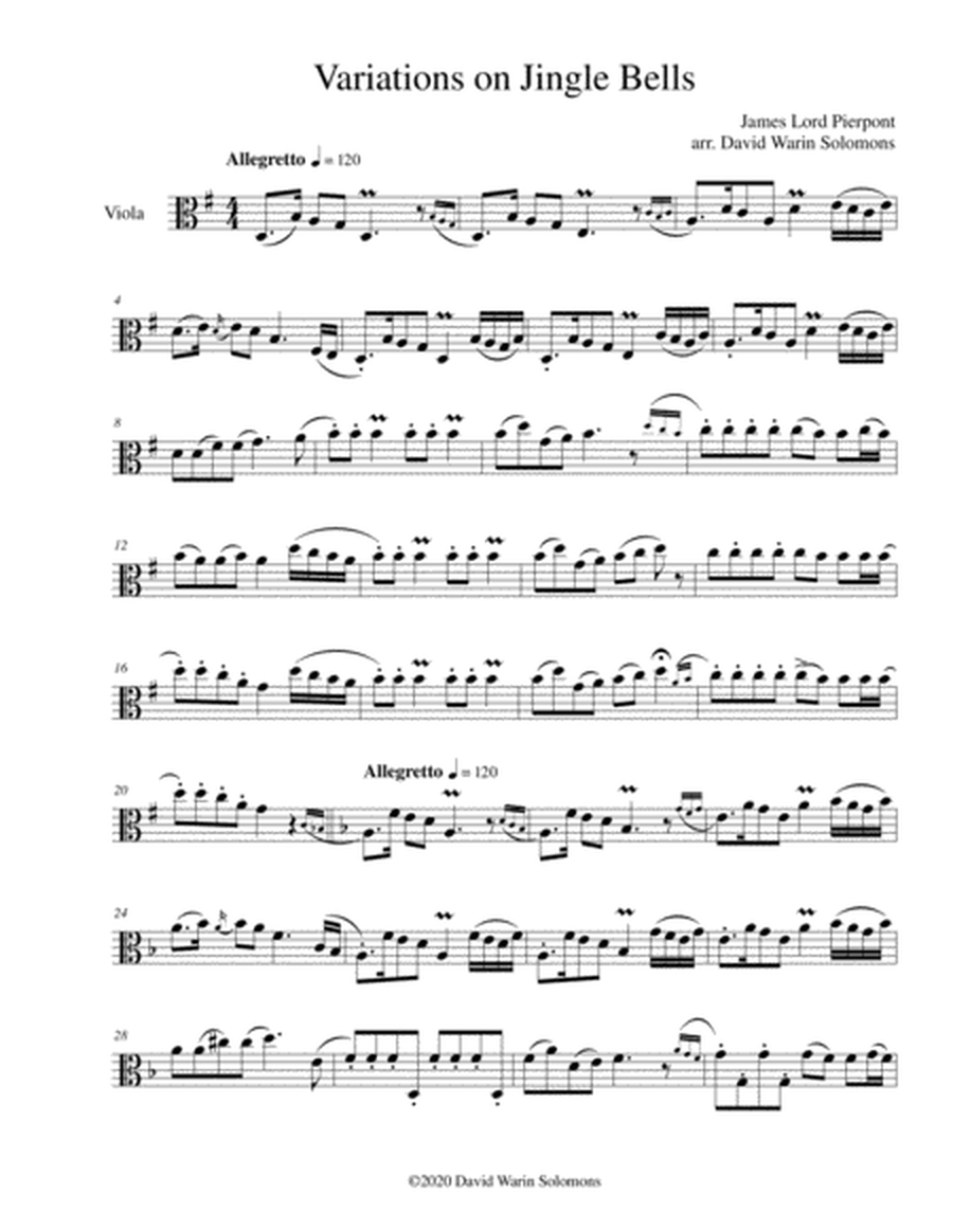 Variations on Jingle Bells for solo viola image number null