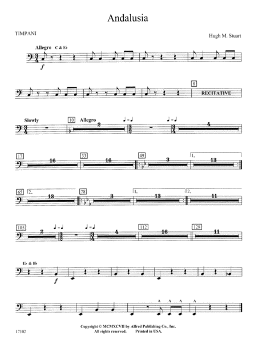 Andalusia: Timpani Concert Band scores gallery preview page 1