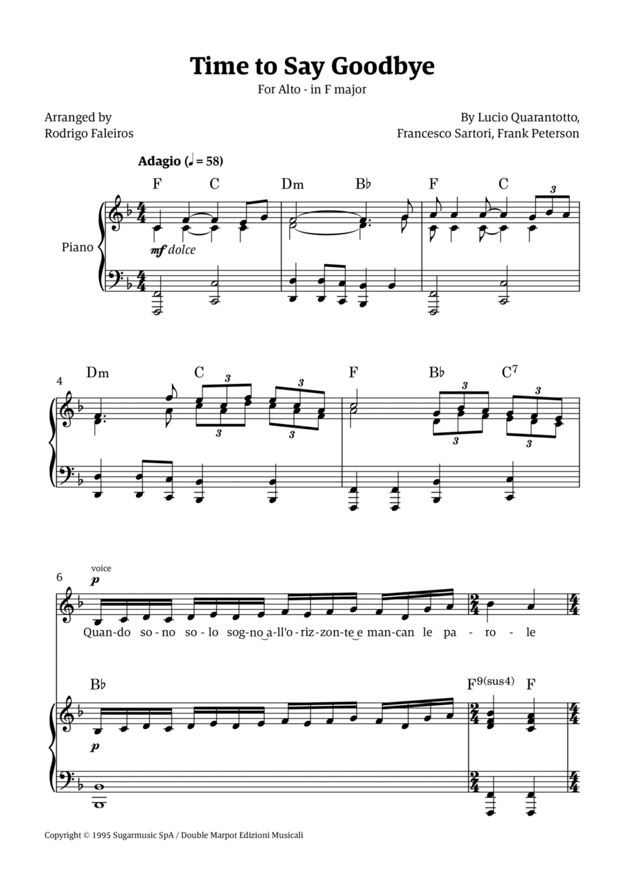 Time To Say Goodbye Voice scores gallery preview page 1