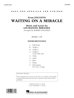 Book cover for Waiting on a Miracle (from Encanto) - Conductor Score (Full Score)
