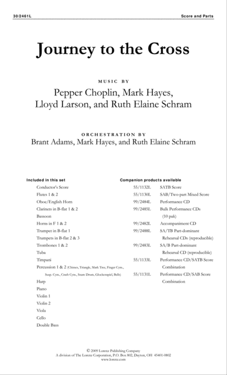 Journey to the Cross - Orchestral Score and Parts Choir scores gallery preview page 1
