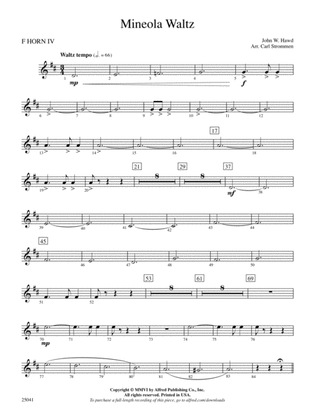 Mineola Waltz: 4th F Horn