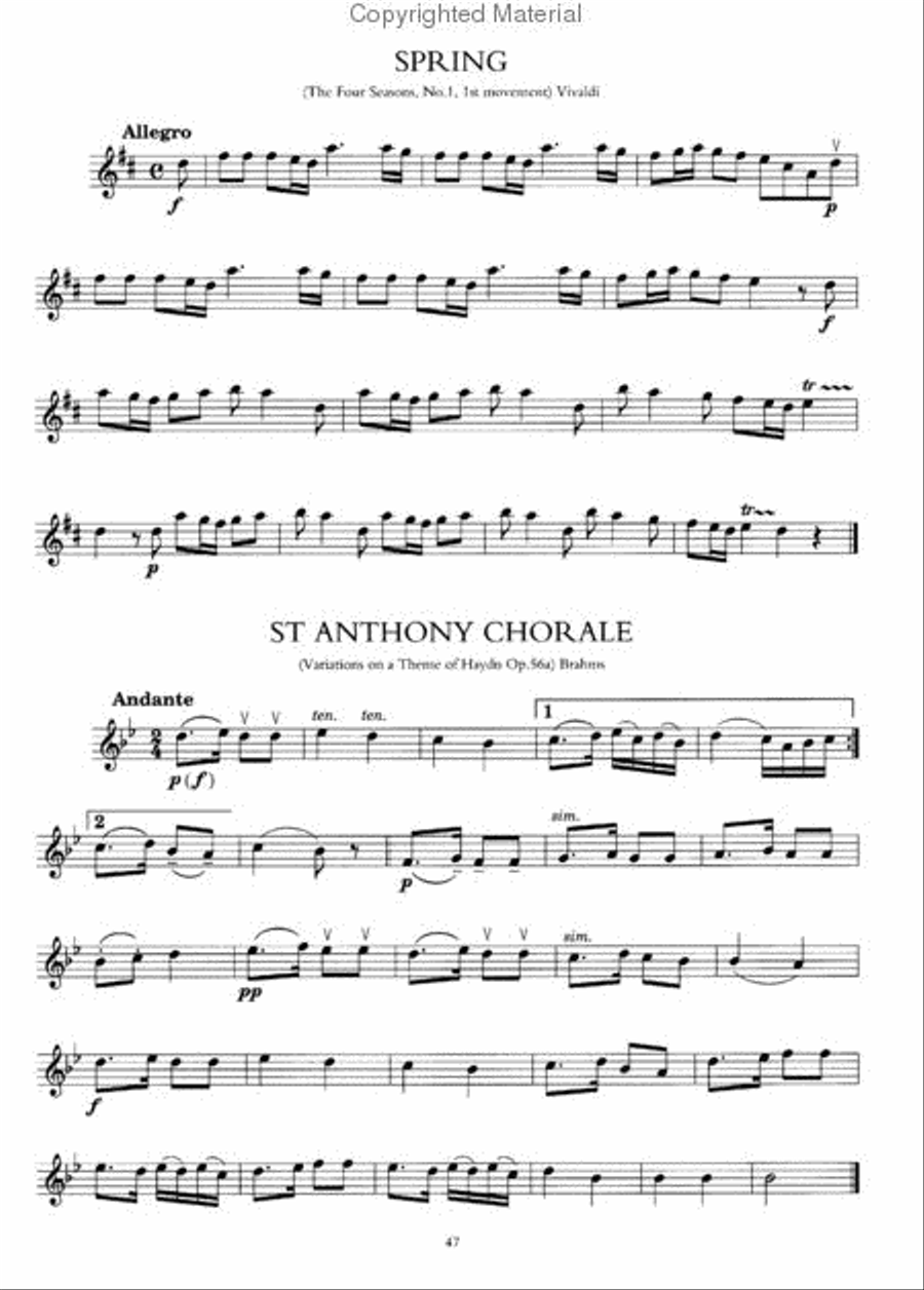 100 Classical Themes for Flute Flute Solo scores gallery preview page 4