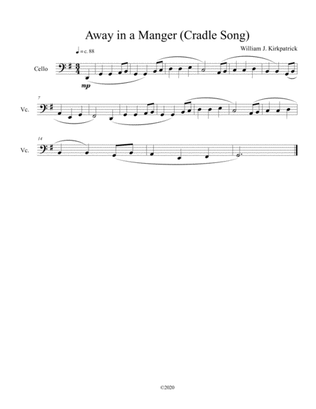 Away in a Manger (Cradle Song) for solo cello