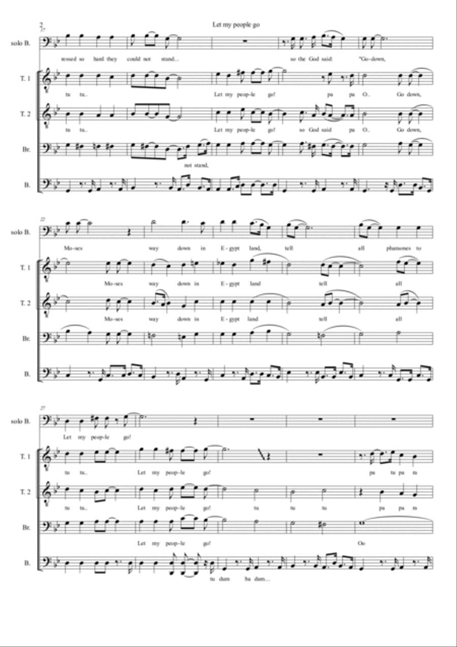 Go Down, Moses (Let my People Go) TTBB scores gallery preview page 2