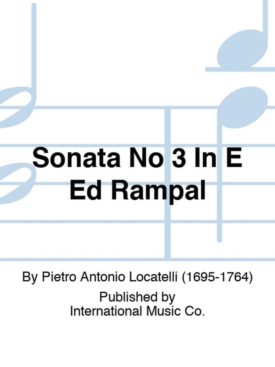 Locatelli - Sonata No 3 In E Major Flute/Piano