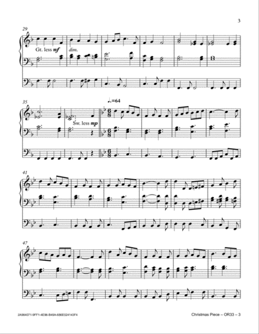 Christmas Piece Organ Solo scores gallery preview page 3