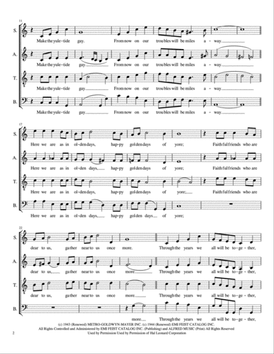 Have Yourself A Merry Little Christmas from MEET ME IN ST. LOUIS 4-Part scores gallery preview page 2