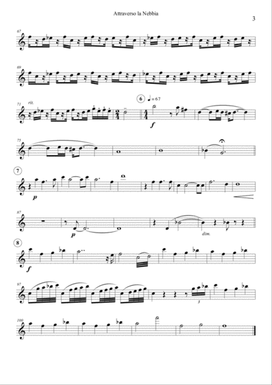Attraverso La Nebbia (PARTS) Small Ensemble scores gallery preview page 3