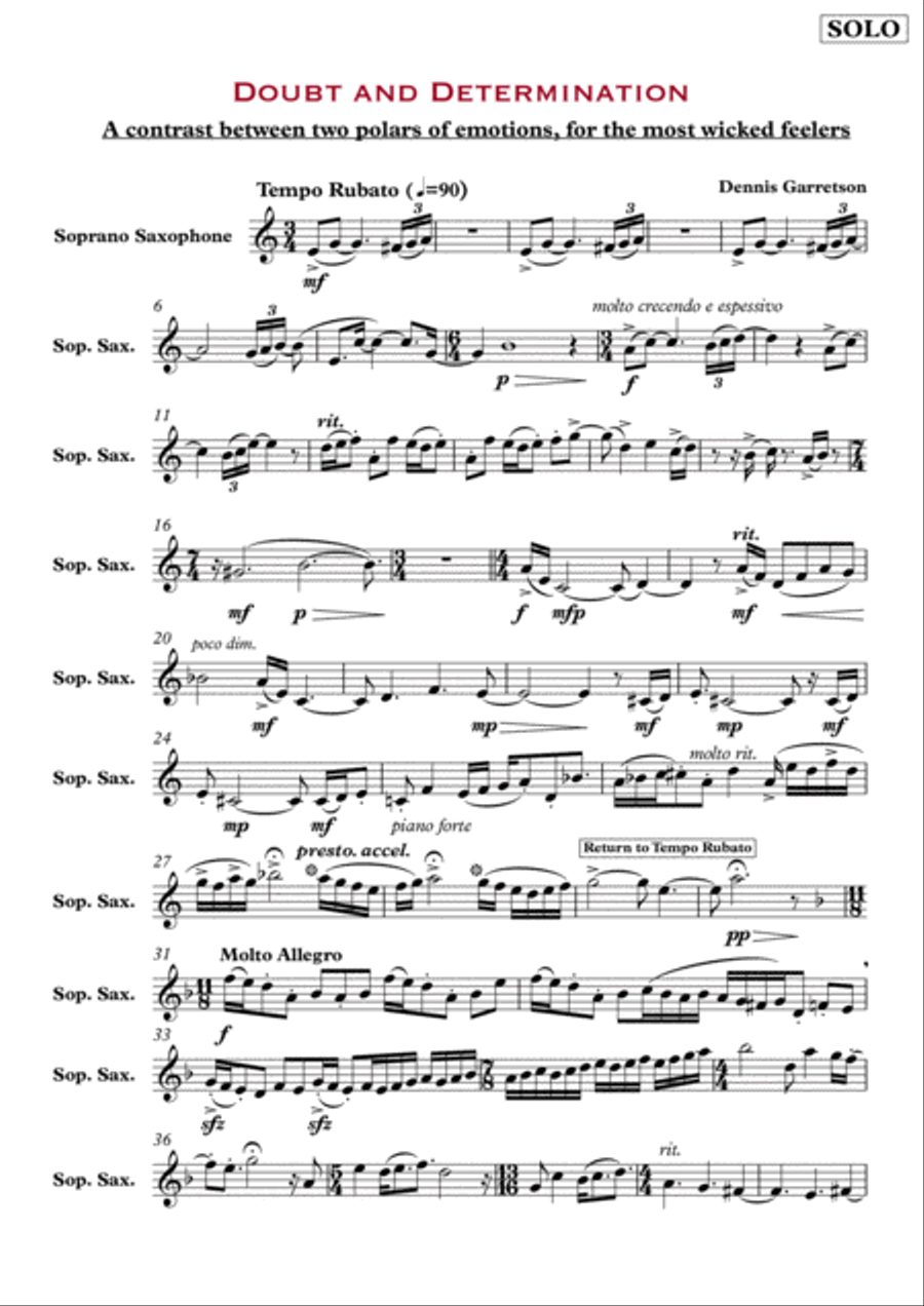 Doubt & Determination (An Epic Sonata of Indeterminacy) Small Ensemble scores gallery preview page 2