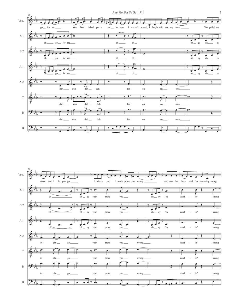 Ain't Got Far To Go 4-Part scores gallery preview page 5