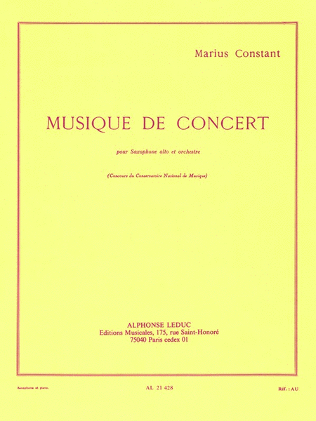 Concert Music (alto Saxophone, Piano)