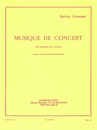 Book cover for Concert Music (alto Saxophone, Piano)