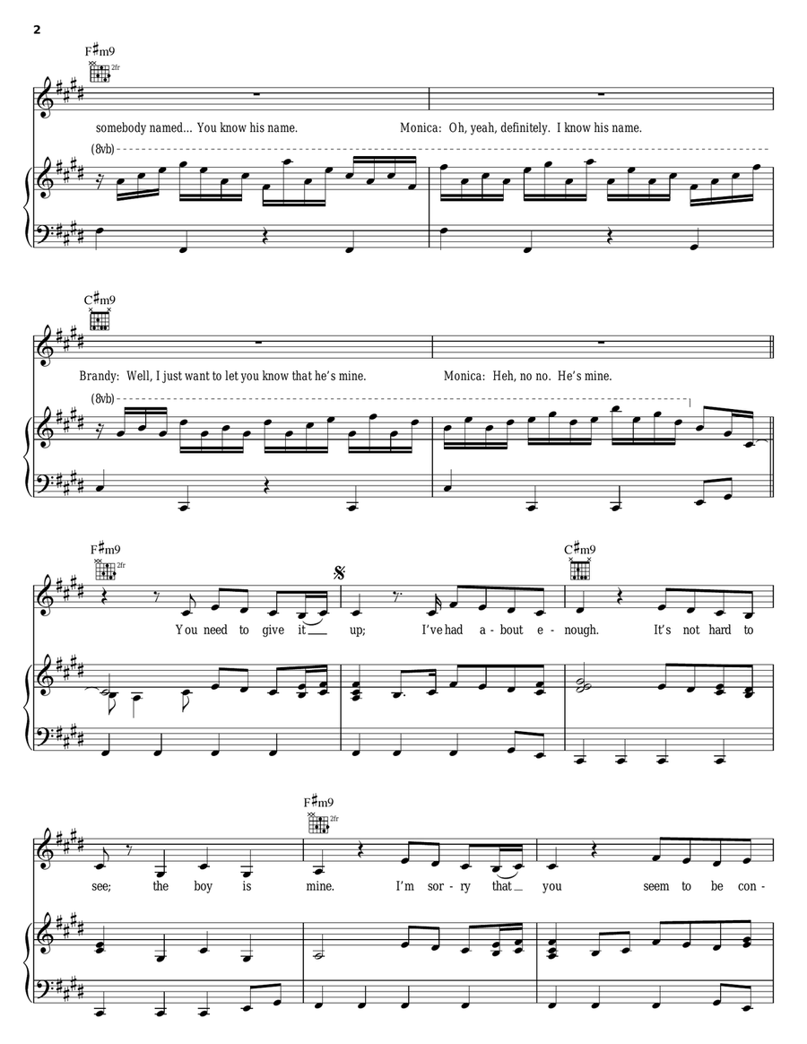 The Boy Is Mine Piano, Vocal, Guitar scores gallery preview page 2