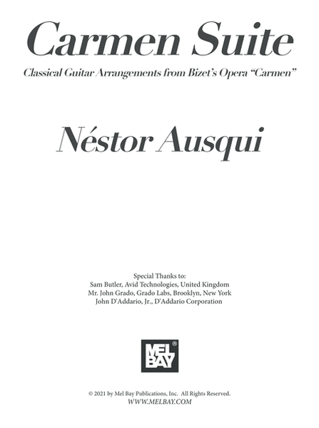 Carmen Suite - Classical Guitar Arrangements from Bizet's Opera "Carmen"