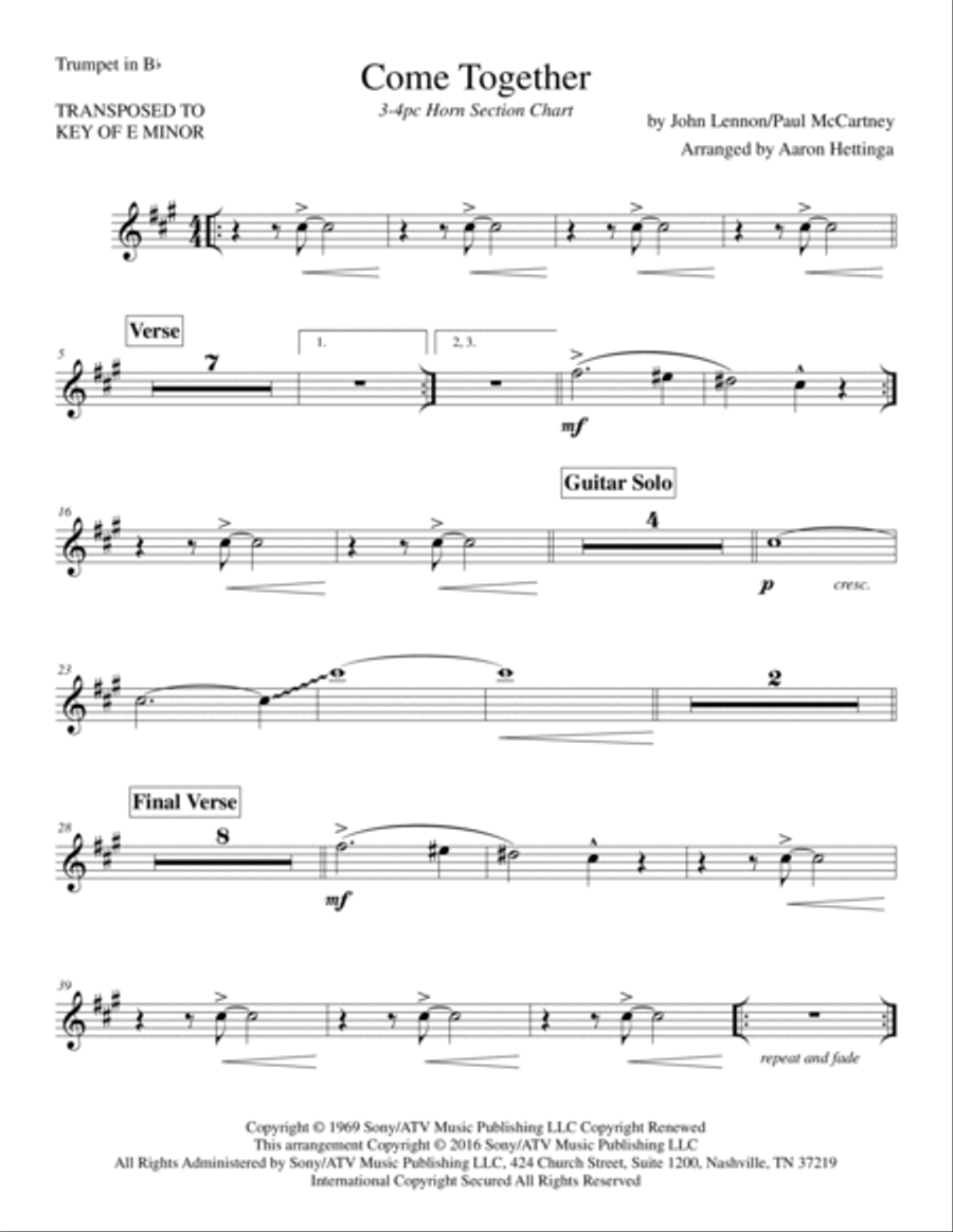 Come Together Small Ensemble scores gallery preview page 3
