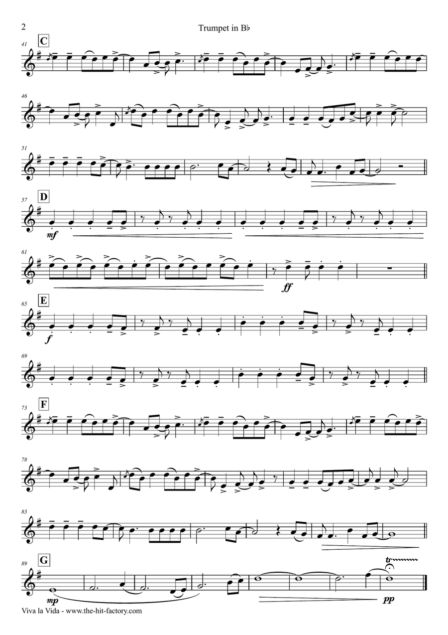 Viva La Vida Brass Ensemble scores gallery preview page 5