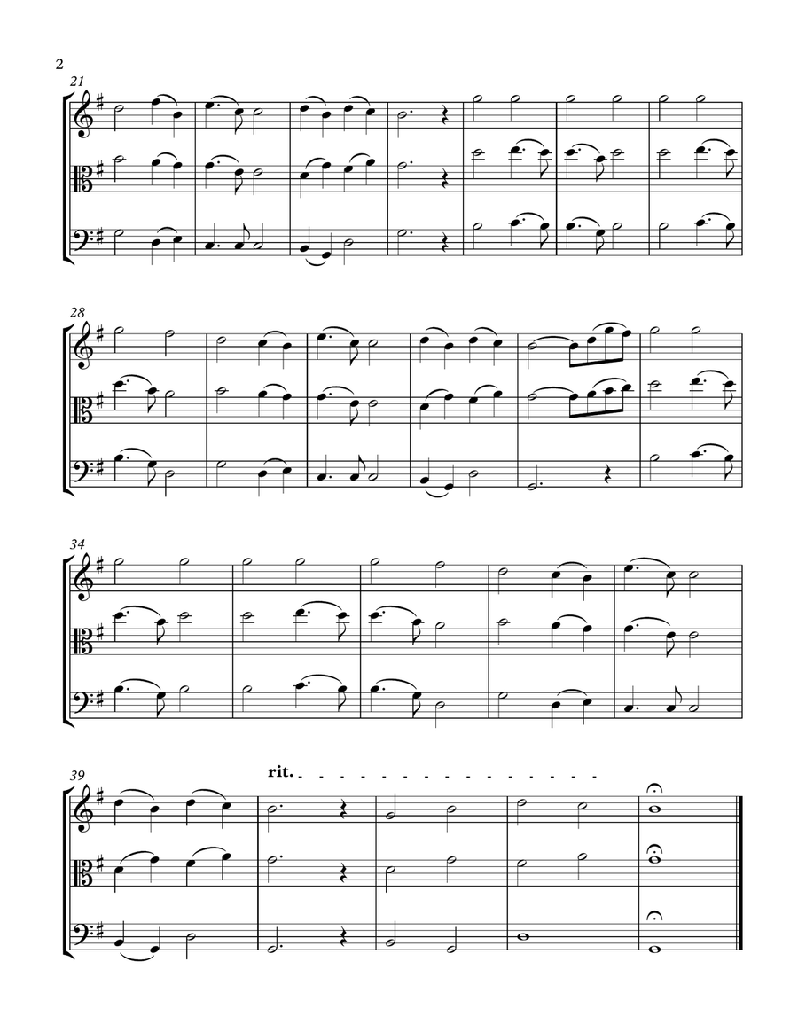 Nearer My God To Thee (arranged for String Trio) String Trio scores gallery preview page 2