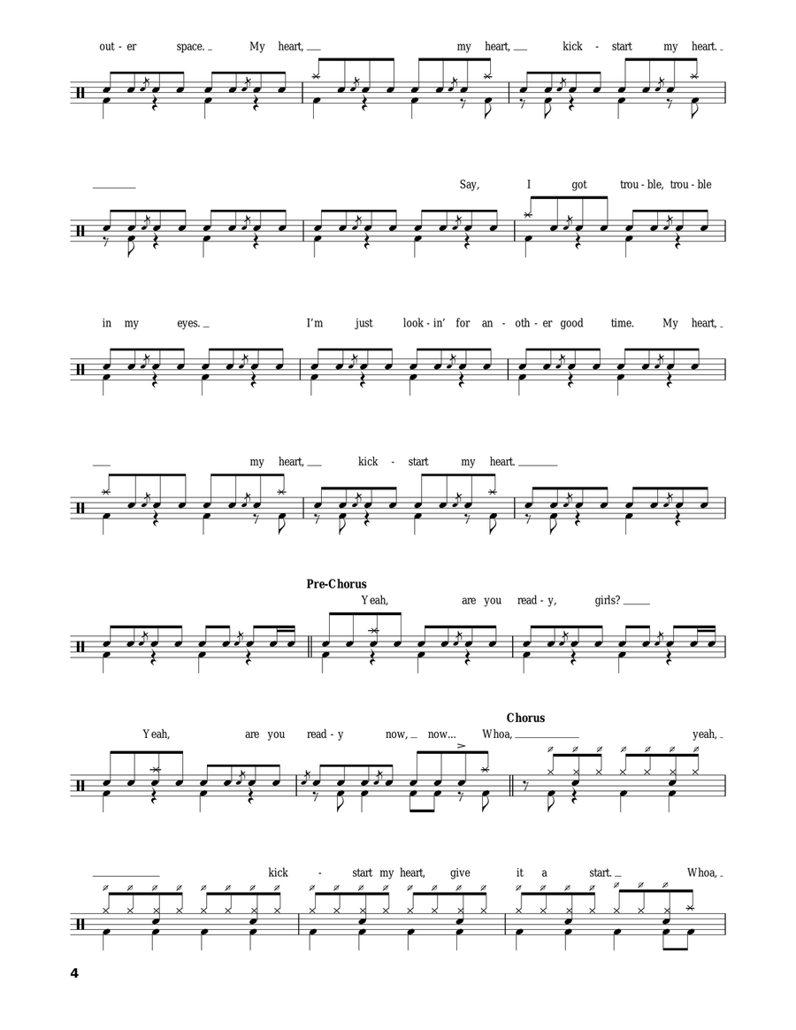 Kickstart My Heart Drum Set scores gallery preview page 4