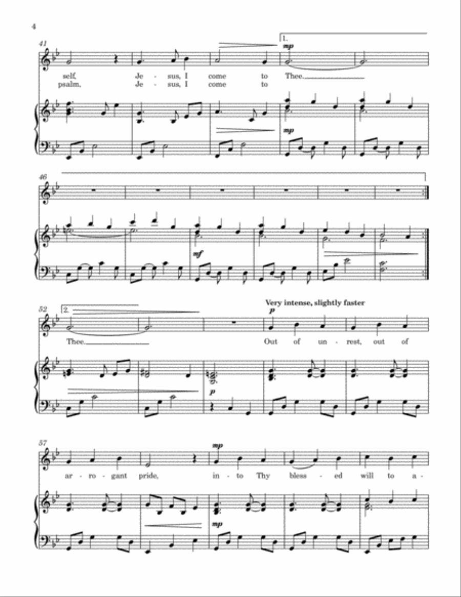 Jesus, I Come to Thee (Medium High Voice) High Voice scores gallery preview page 4