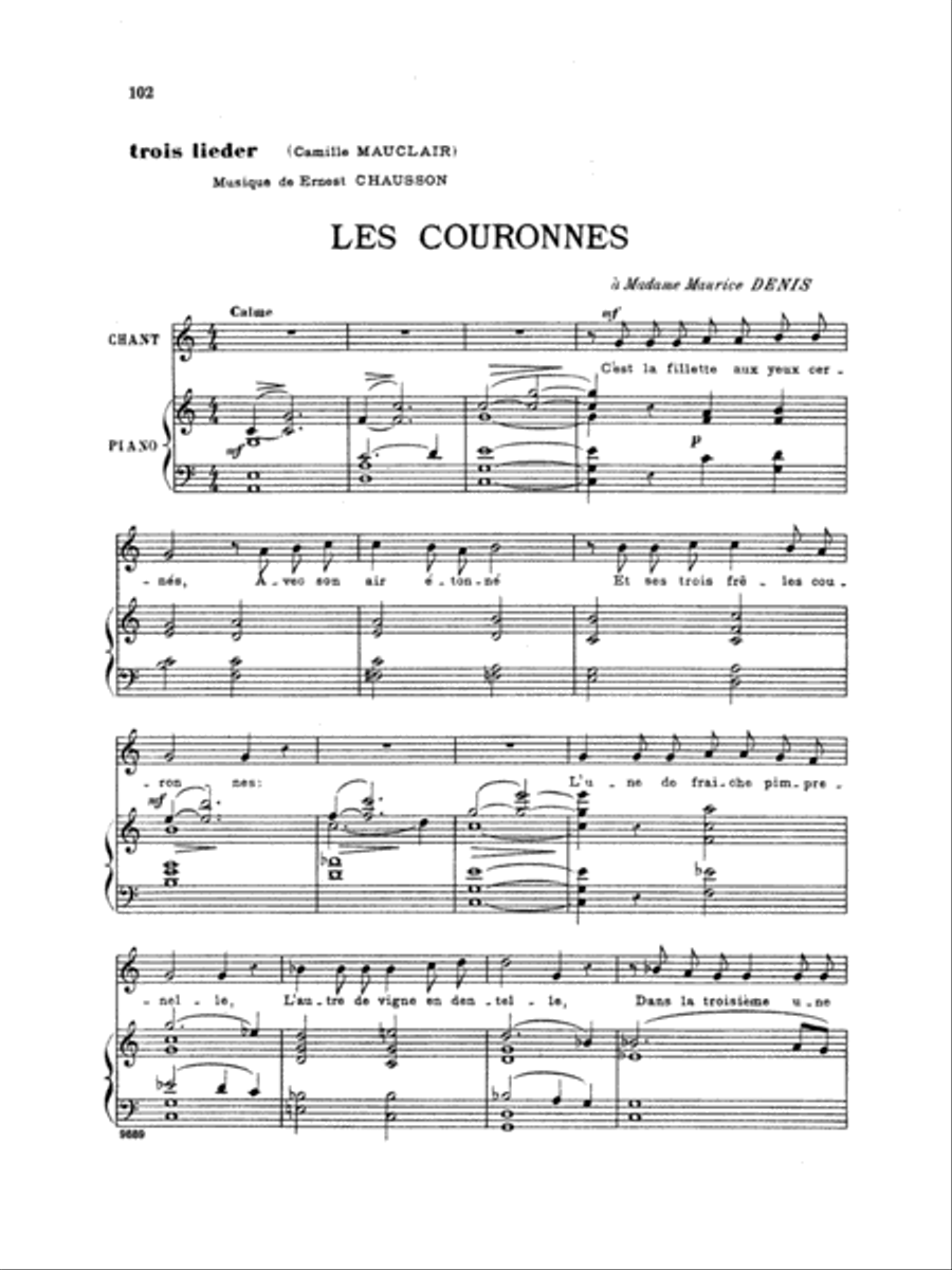 Chausson: Thirty-Three Songs (French) Voice scores gallery preview page 1