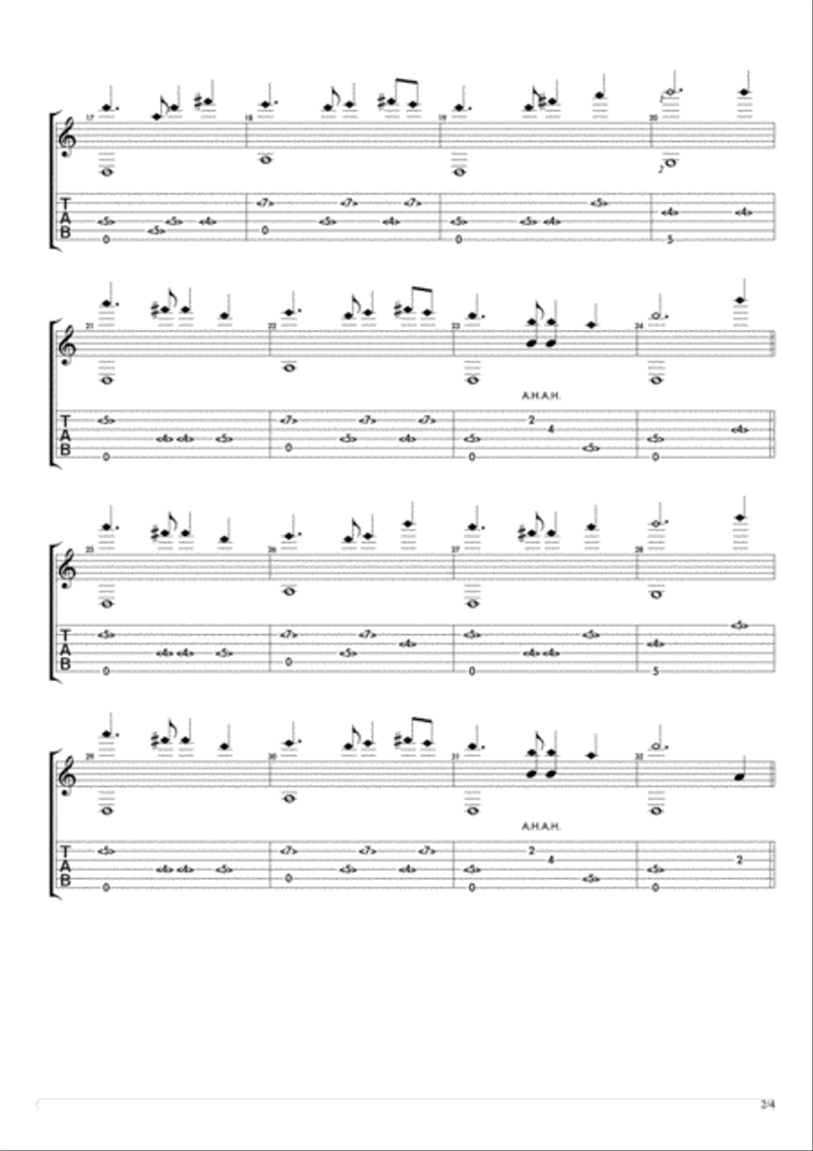 Auld Lang Syne - DADGAD Guitar Acoustic Guitar scores gallery preview page 3