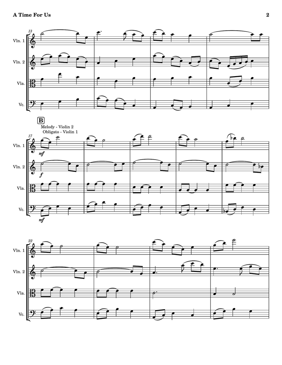 A Time For Us (love Theme) String Quartet scores gallery preview page 2