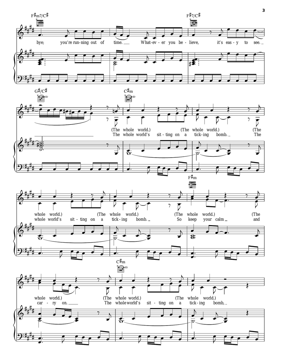 Ticking Bomb Ticking Bomb Piano, Vocal, Guitar scores gallery preview page 3