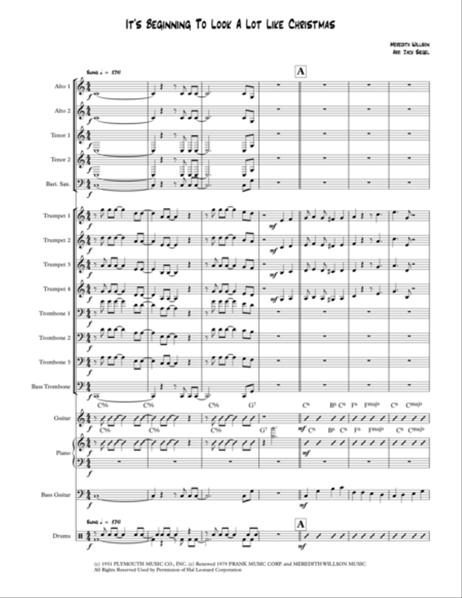 It's Beginning To Look Like Christmas Jazz Ensemble scores gallery preview page 1
