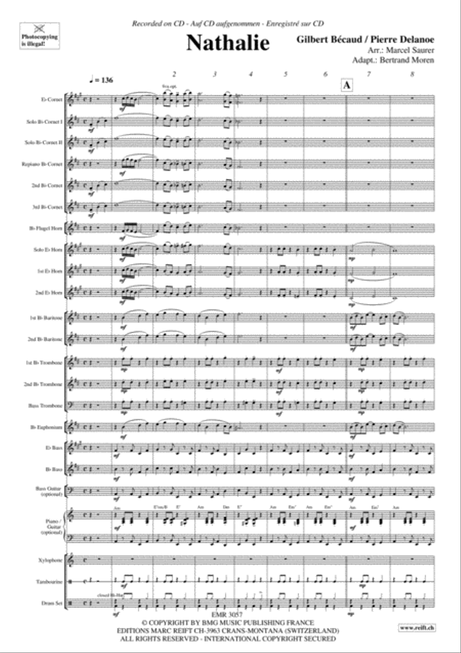 Nathalie Nathalie Brass Band scores gallery preview page 4