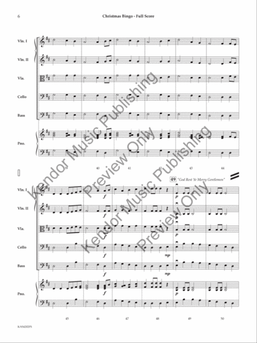 Christmas Bingo (Score) String Orchestra scores gallery preview page 7