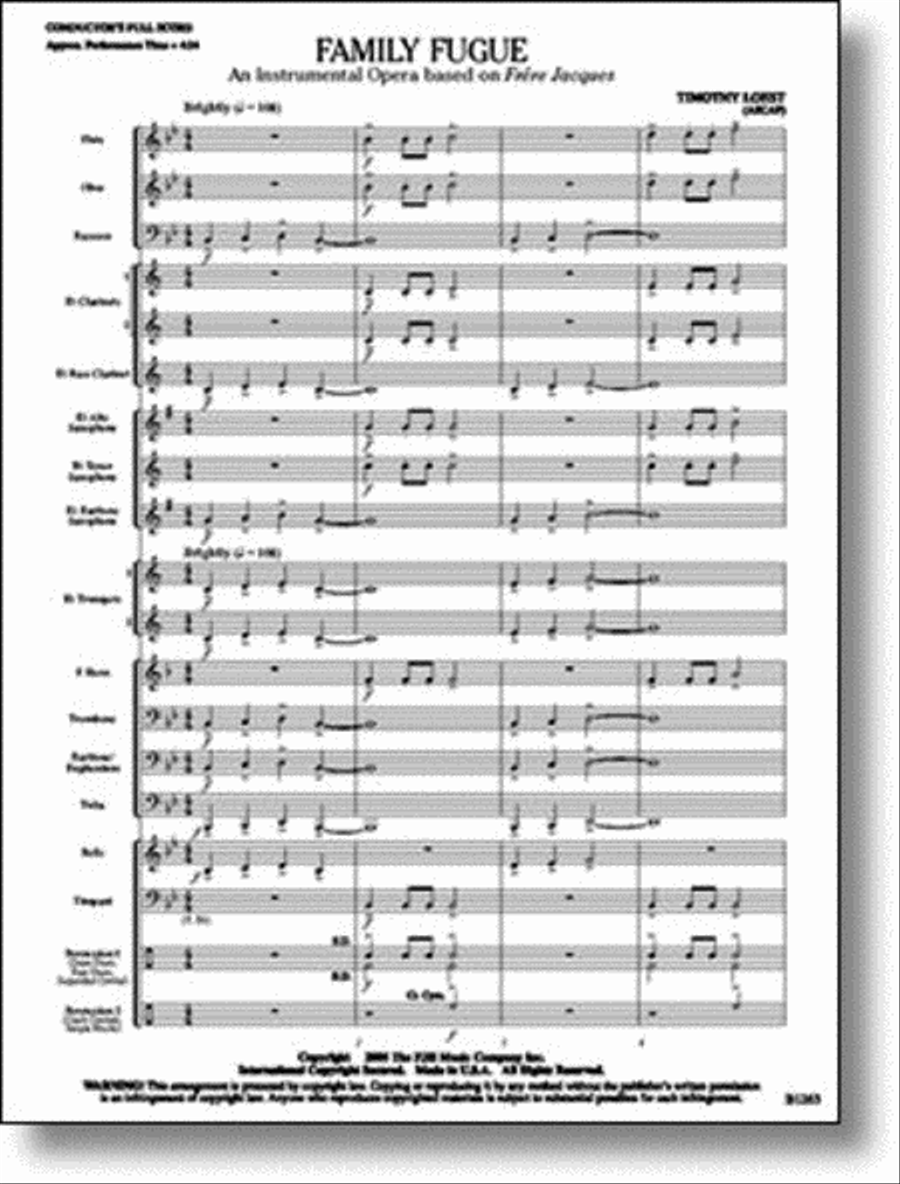 Family Fugue Concert Band scores gallery preview page 1