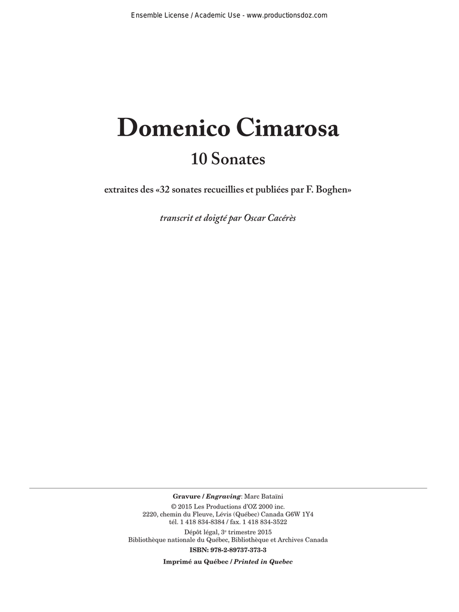 10 Sonates Classical Guitar scores gallery preview page 1