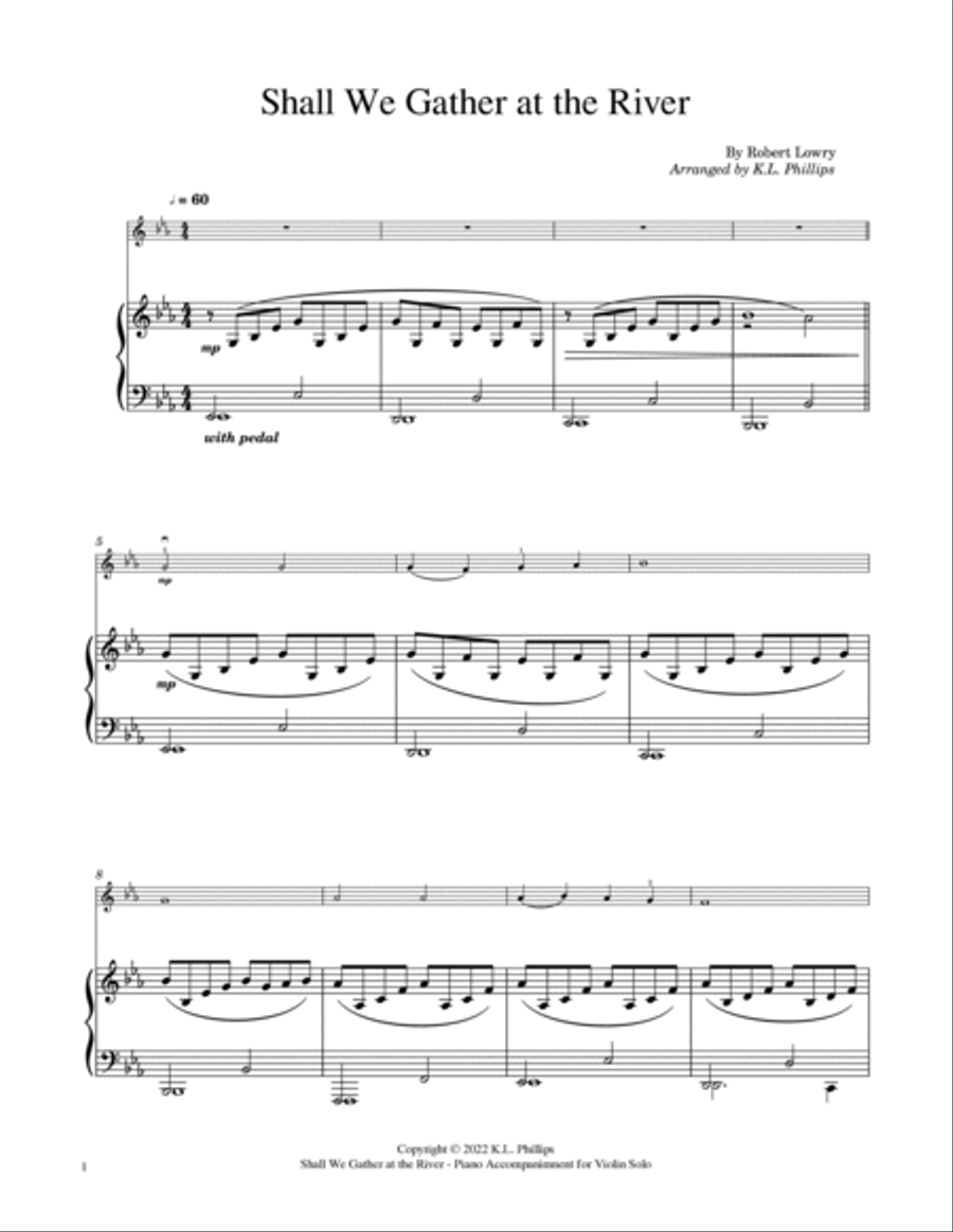 Shall We Gather at the River - Violin Solo with Piano Accompaniment Violin Solo scores gallery preview page 2