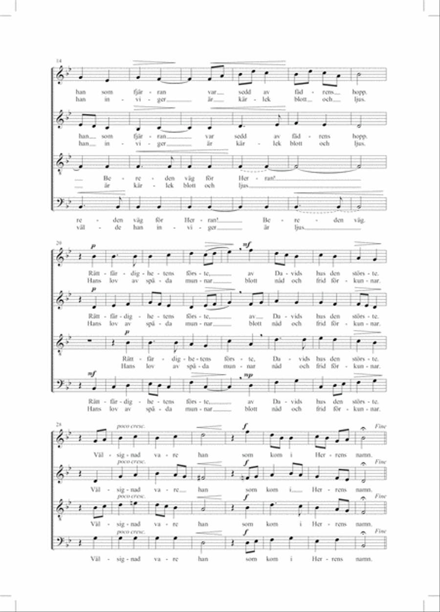 Bereden väg för Herran Bereden väg för Herran 4-Part scores gallery preview page 2