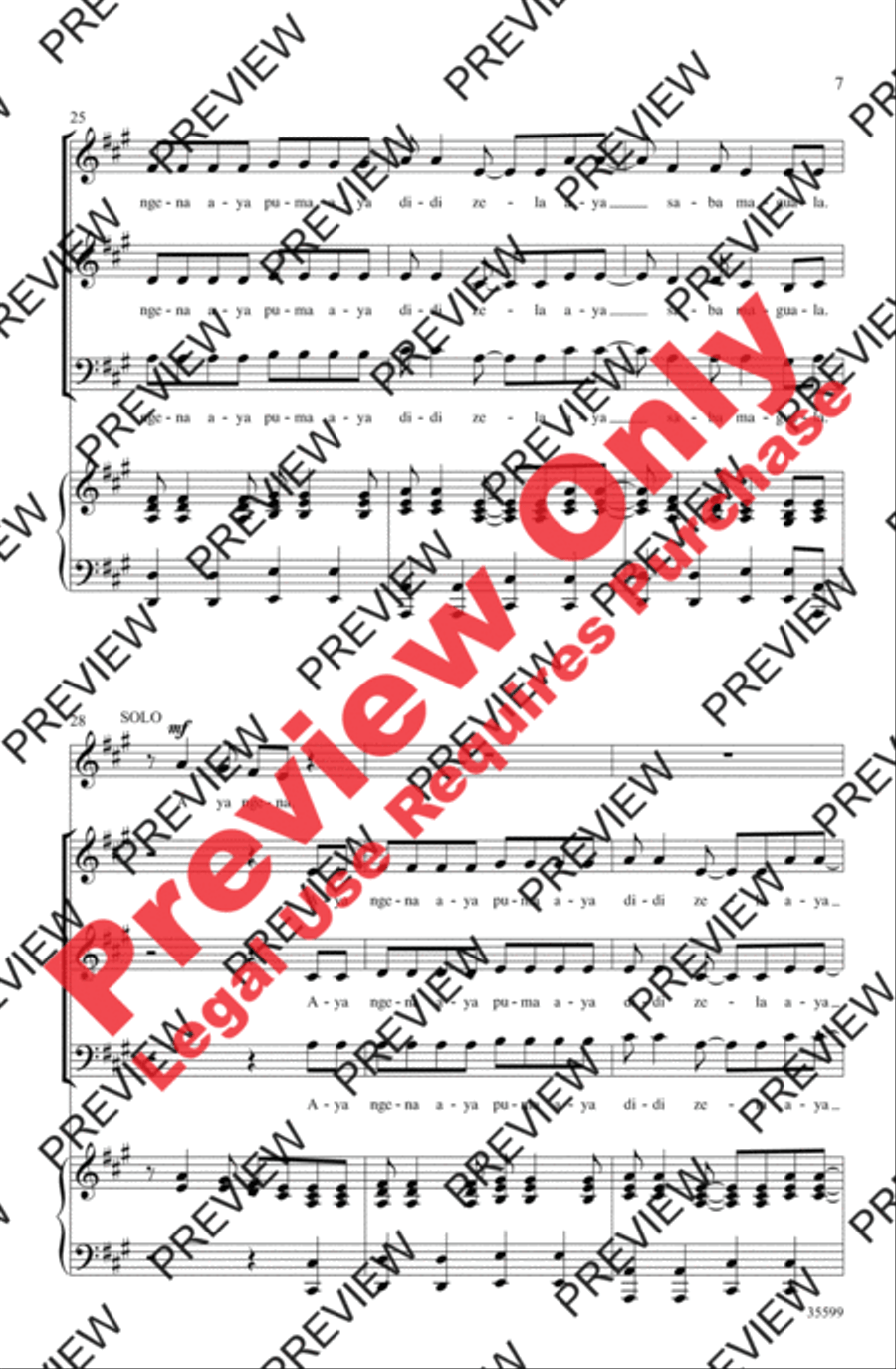 Aya Ngena 3-Part scores gallery preview page 22