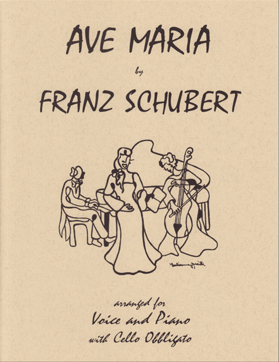Ave Maria for Voice, Piano and Cello Obbligato Voice scores gallery preview page 1