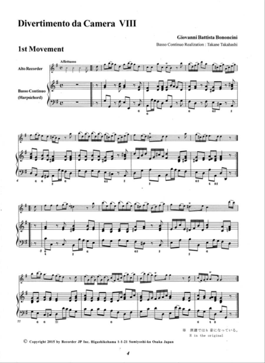 Divertimento da Camera No. 8, G Major Alto Recorder scores gallery preview page 3