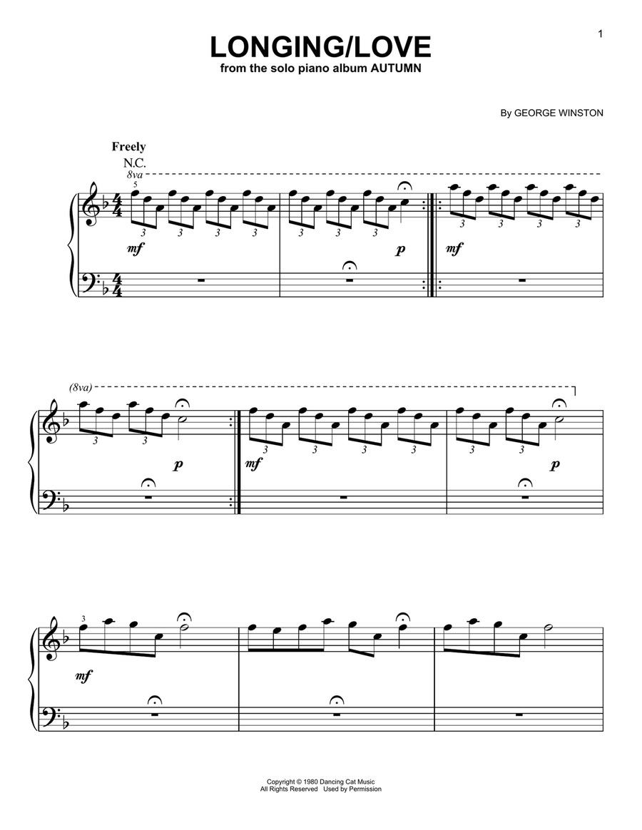 Longing/Love Longing/Love Easy Piano scores gallery preview page 1
