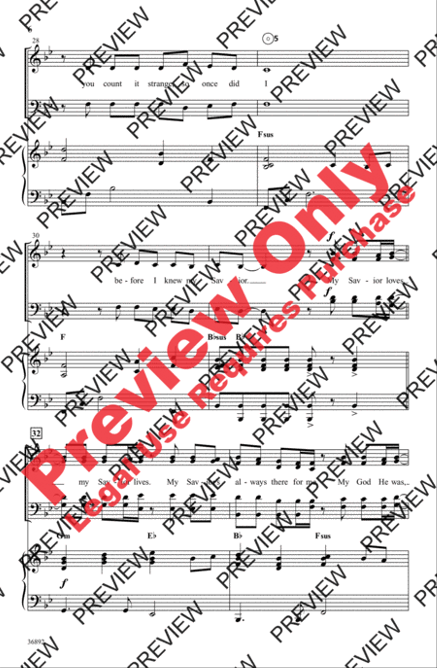 My Savior, My God 4-Part scores gallery preview page 6