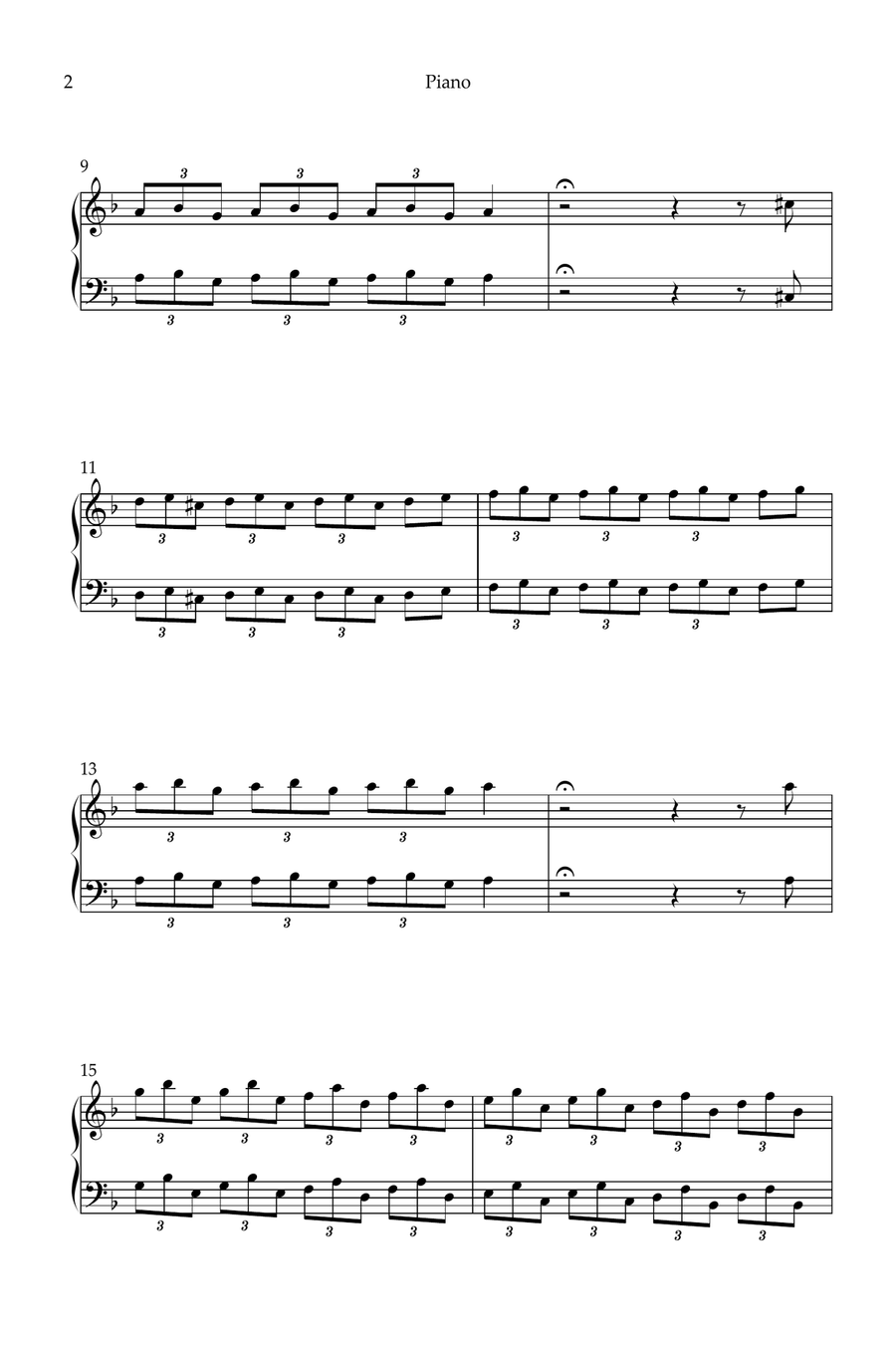 Toccata and Fugue in D Minor Easy Piano scores gallery preview page 2