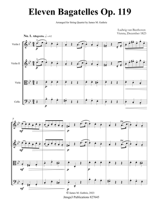 Beethoven: Eleven Bagatelles Op. 119 Complete for String Quartet
